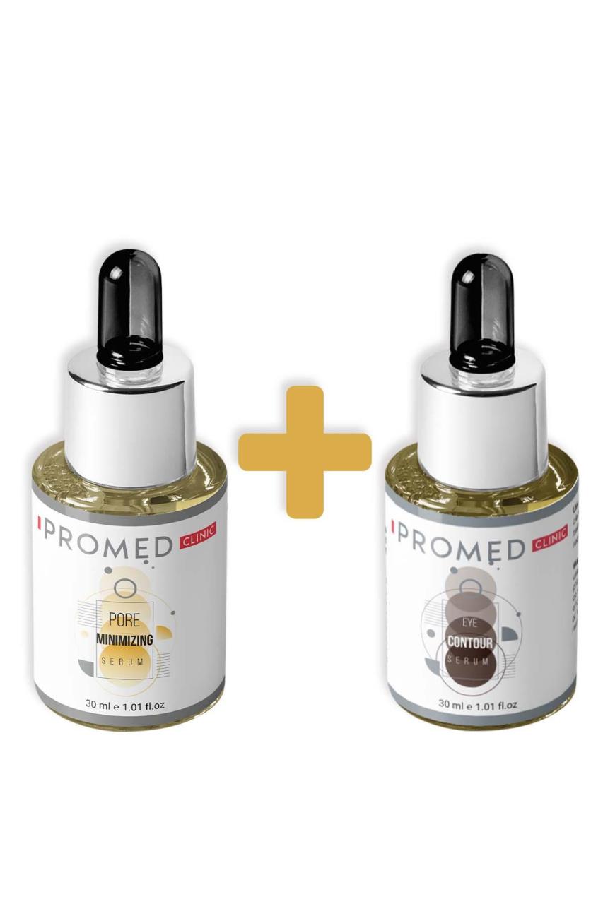 Gözenek Küçültücü & Akne, Siyah Nokta Giderici Serum 30 ml + Aydınlatıcı Göz Çevresi Serumu 30 ml